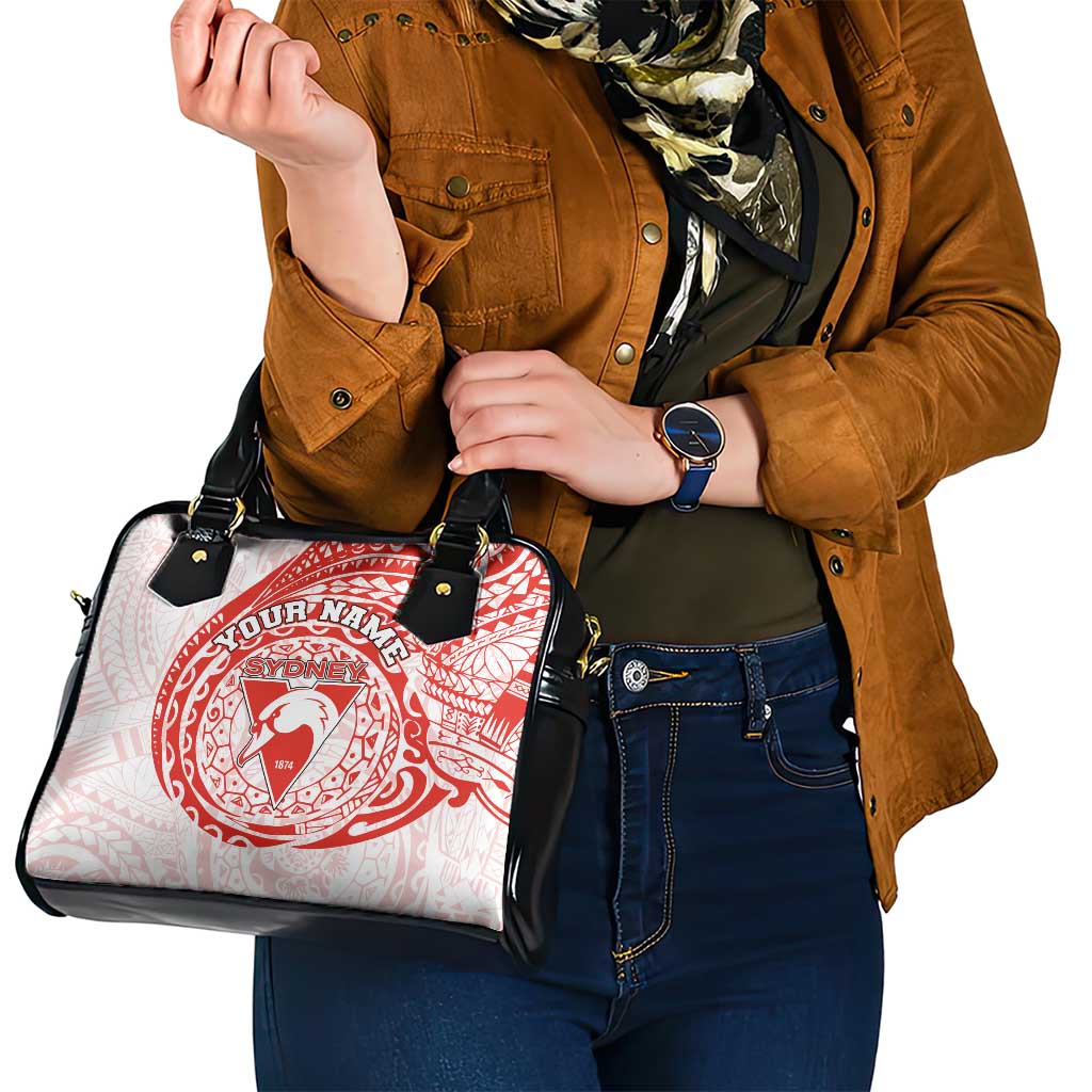 Personalized Sydney Swans Polynesian Shoulder Handbag Tribal Chest and Sleeve Tattoo Heritage Warrior
