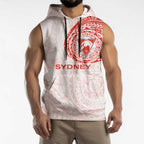 Personalized Sydney Swans Polynesian Sleeveless Hoodie Tribal Chest and Sleeve Tattoo Heritage Warrior
