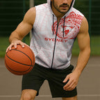 Personalized Sydney Swans Polynesian Sleeveless Zip Hoodie Tribal Chest and Sleeve Tattoo Heritage Warrior