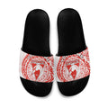 Personalized Sydney Swans Polynesian Slide Sandals Tribal Chest and Sleeve Tattoo Heritage Warrior