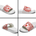 Personalized Sydney Swans Polynesian Slide Sandals Tribal Chest and Sleeve Tattoo Heritage Warrior
