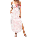 Personalized Sydney Swans Polynesian Summer Maxi Dress Tribal Chest and Sleeve Tattoo Heritage Warrior