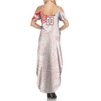 Personalized Sydney Swans Polynesian Summer Maxi Dress Tribal Chest and Sleeve Tattoo Heritage Warrior