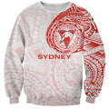 Personalized Sydney Swans Polynesian Sweatshirt Tribal Chest and Sleeve Tattoo Heritage Warrior