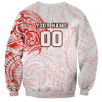 Personalized Sydney Swans Polynesian Sweatshirt Tribal Chest and Sleeve Tattoo Heritage Warrior