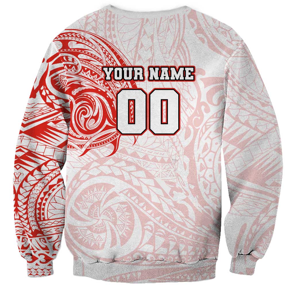 Personalized Sydney Swans Polynesian Sweatshirt Tribal Chest and Sleeve Tattoo Heritage Warrior