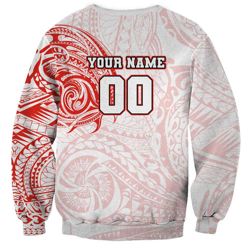 Personalized Sydney Swans Polynesian Sweatshirt Tribal Chest and Sleeve Tattoo Heritage Warrior