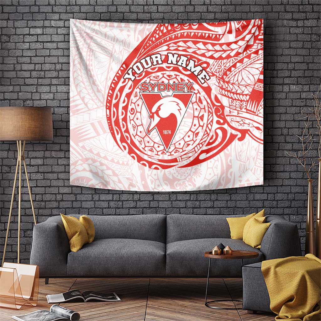 Personalized Sydney Swans Polynesian Tapestry Tribal Chest and Sleeve Tattoo Heritage Warrior