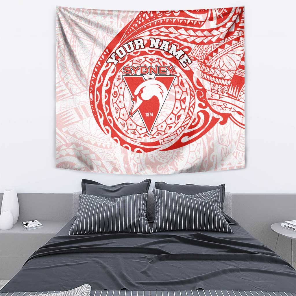 Personalized Sydney Swans Polynesian Tapestry Tribal Chest and Sleeve Tattoo Heritage Warrior