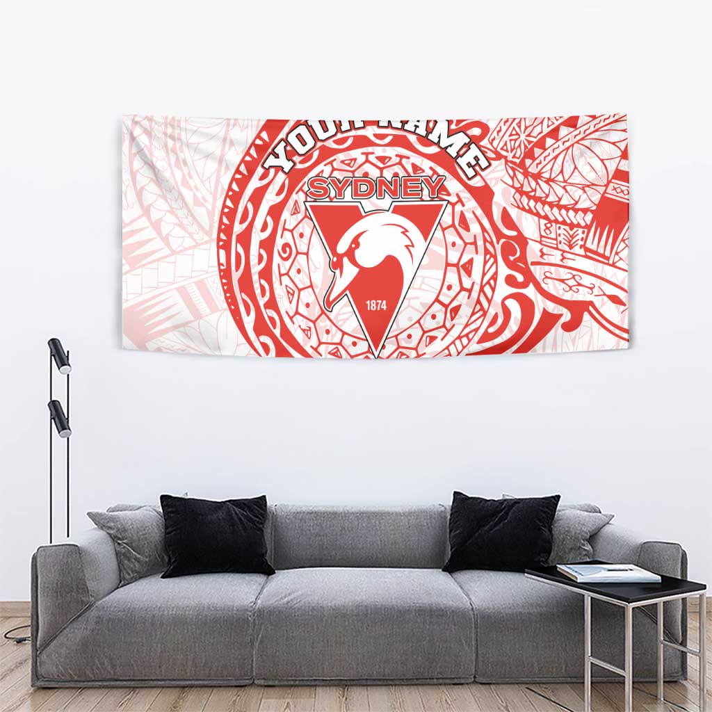 Personalized Sydney Swans Polynesian Tapestry Tribal Chest and Sleeve Tattoo Heritage Warrior
