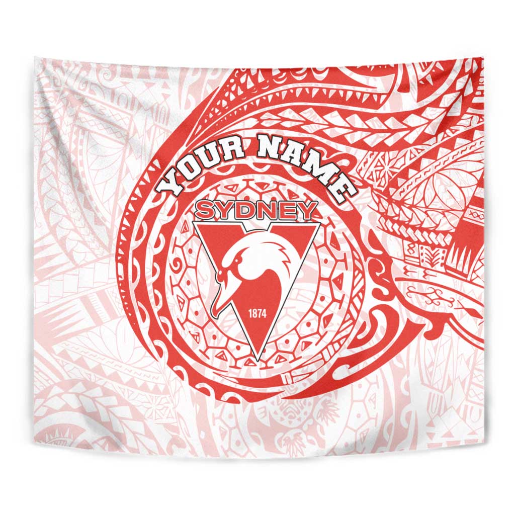 Personalized Sydney Swans Polynesian Tapestry Tribal Chest and Sleeve Tattoo Heritage Warrior