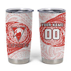 Personalized Sydney Swans Polynesian Tumbler Cup Tribal Chest and Sleeve Tattoo Heritage Warrior