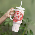 Personalized Sydney Swans Polynesian Tumbler With Handle Tribal Chest and Sleeve Tattoo Heritage Warrior