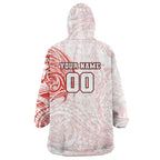 Personalized Sydney Swans Polynesian Wearable Blanket Hoodie Tribal Chest and Sleeve Tattoo Heritage Warrior