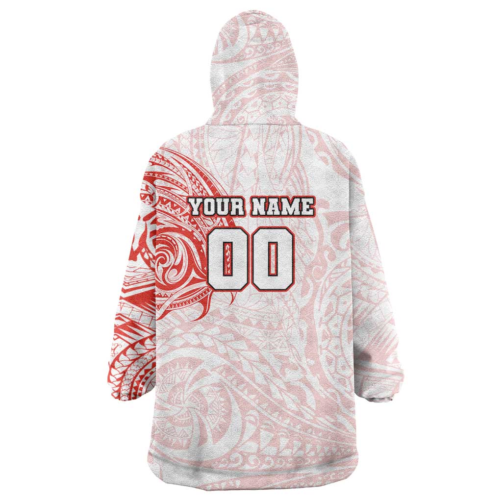 Personalized Sydney Swans Polynesian Wearable Blanket Hoodie Tribal Chest and Sleeve Tattoo Heritage Warrior