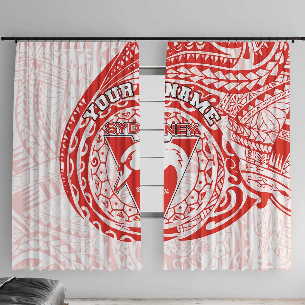 Personalized Sydney Swans Polynesian Window Curtain Tribal Chest and Sleeve Tattoo Heritage Warrior