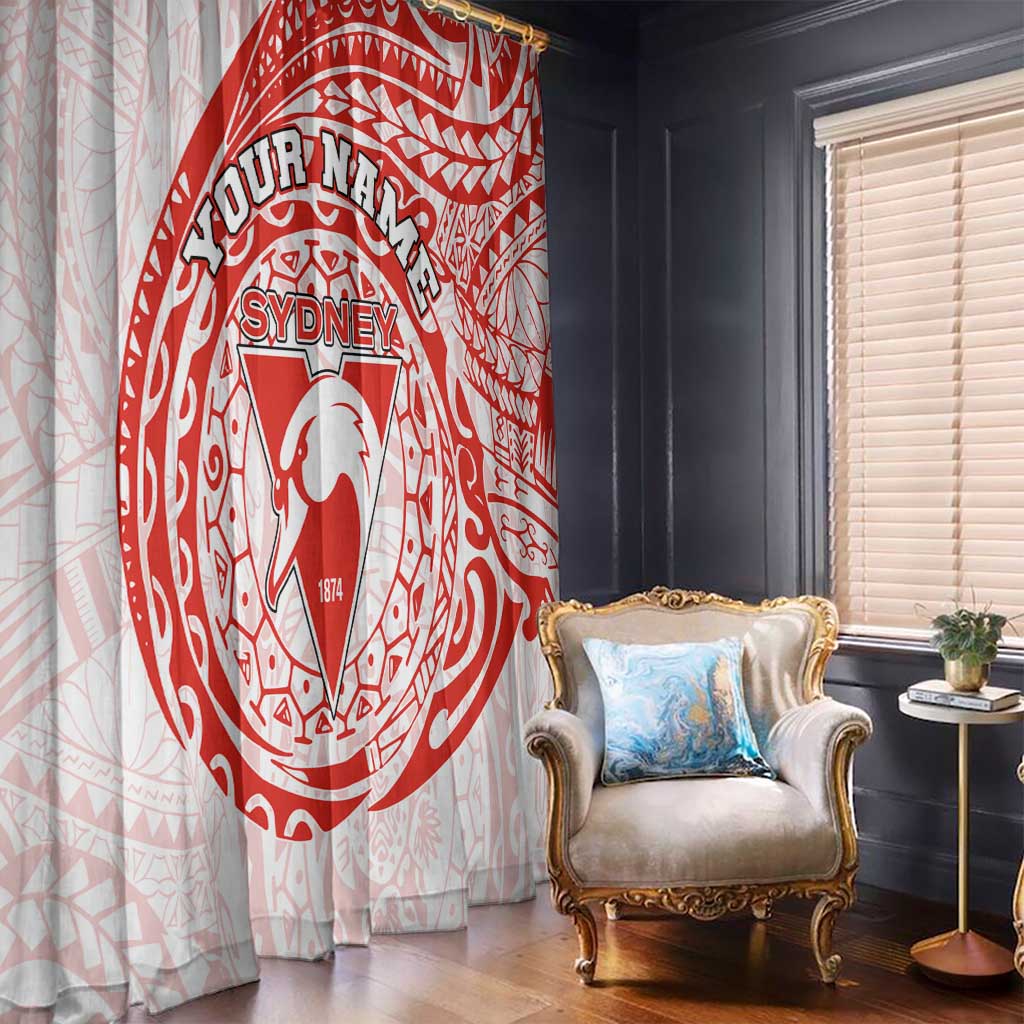 Personalized Sydney Swans Polynesian Window Curtain Tribal Chest and Sleeve Tattoo Heritage Warrior