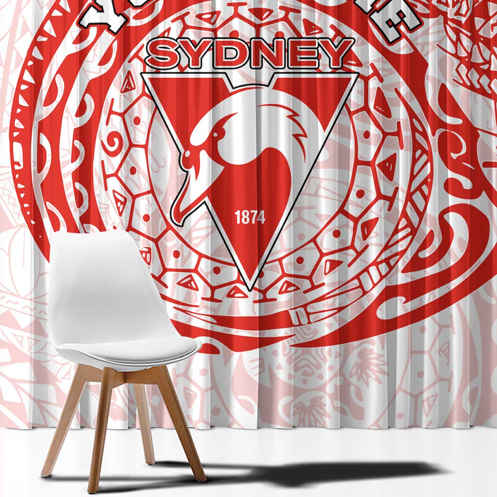 Personalized Sydney Swans Polynesian Window Curtain Tribal Chest and Sleeve Tattoo Heritage Warrior