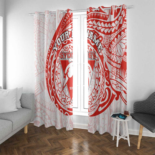 Personalized Sydney Swans Polynesian Window Curtain Tribal Chest and Sleeve Tattoo Heritage Warrior