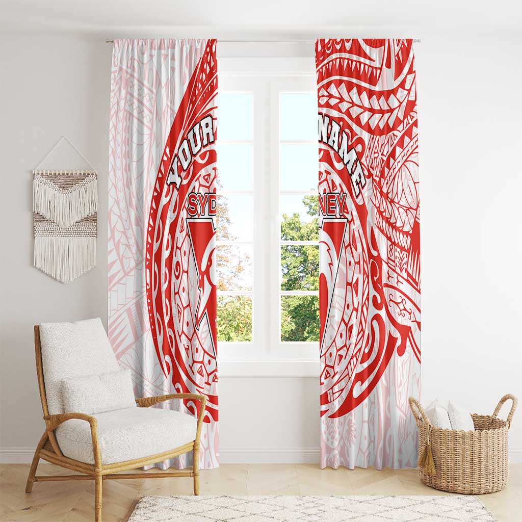 Personalized Sydney Swans Polynesian Window Curtain Tribal Chest and Sleeve Tattoo Heritage Warrior