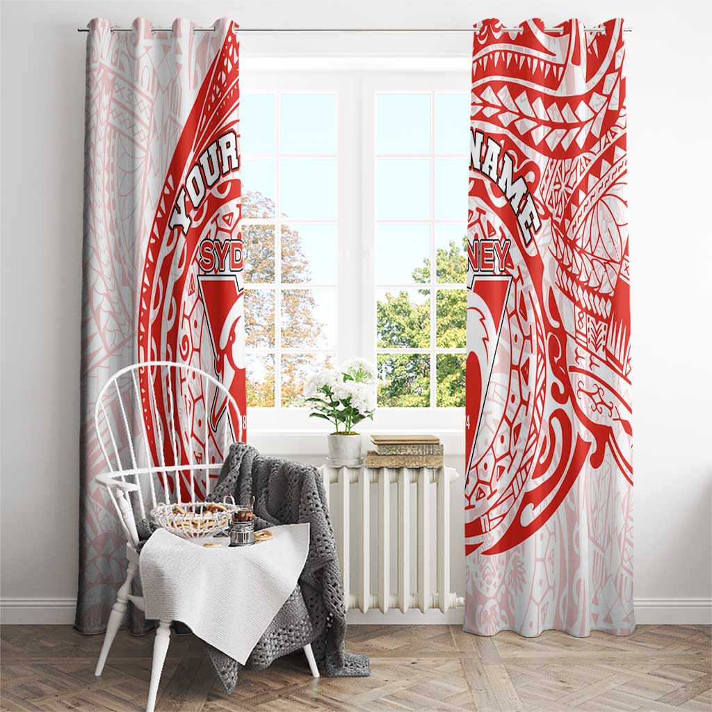 Personalized Sydney Swans Polynesian Window Curtain Tribal Chest and Sleeve Tattoo Heritage Warrior