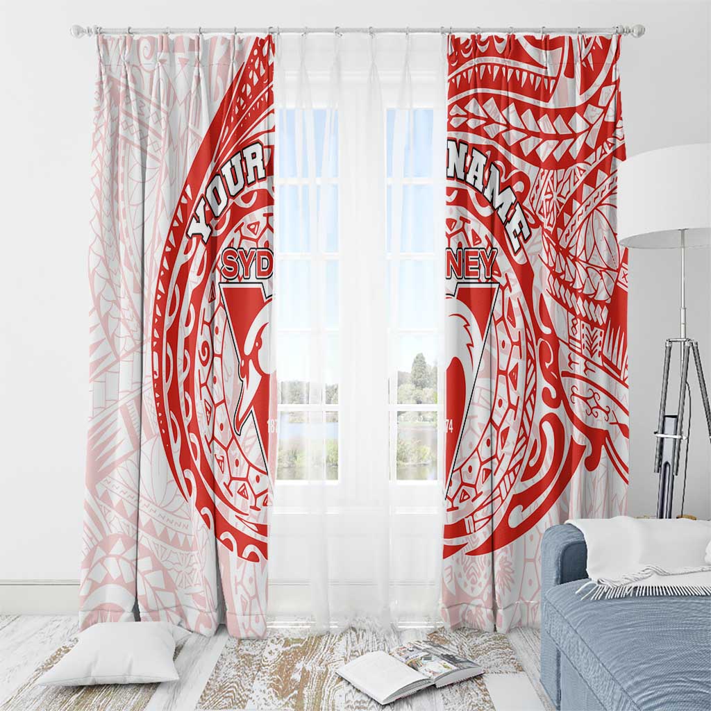 Personalized Sydney Swans Polynesian Window Curtain Tribal Chest and Sleeve Tattoo Heritage Warrior