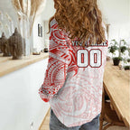 Personalized Sydney Swans Polynesian Women Casual Shirt Tribal Chest and Sleeve Tattoo Heritage Warrior