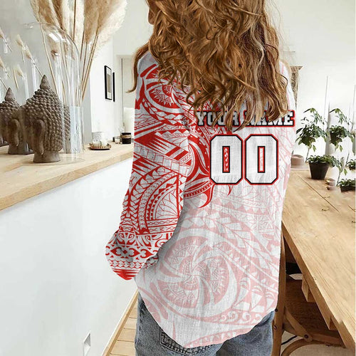 Personalized Sydney Swans Polynesian Women Casual Shirt Tribal Chest and Sleeve Tattoo Heritage Warrior