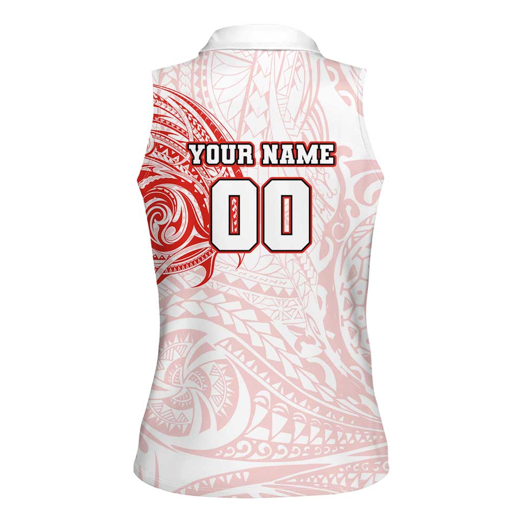 Personalized Sydney Swans Polynesian Women Sleeveless Polo Shirt Tribal Chest and Sleeve Tattoo Heritage Warrior