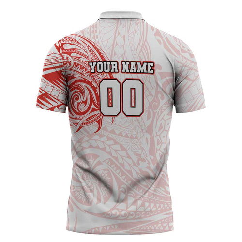 Personalized Sydney Swans Polynesian Zipper Polo Shirt Tribal Chest and Sleeve Tattoo Heritage Warrior