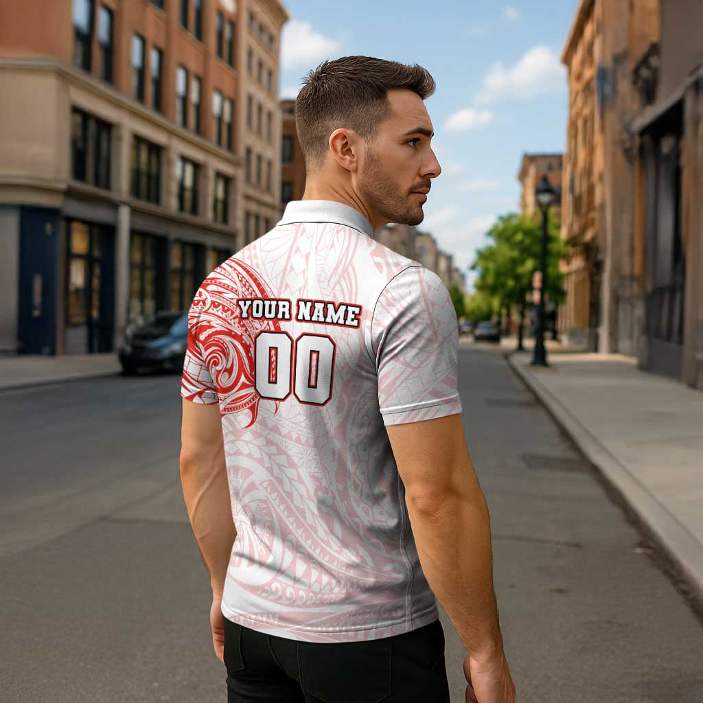 Personalized Sydney Swans Polynesian Zipper Polo Shirt Tribal Chest and Sleeve Tattoo Heritage Warrior