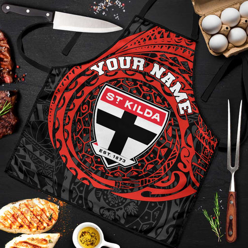 Personalized St Kilda Saints Polynesian Apron Tribal Chest and Sleeve Tattoo Heritage Warrior