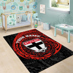 Personalized St Kilda Saints Polynesian Area Rug Tribal Chest and Sleeve Tattoo Heritage Warrior