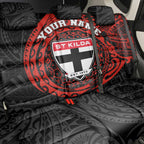 Personalized St Kilda Saints Polynesian Back Car Seat Cover Tribal Chest and Sleeve Tattoo Heritage Warrior
