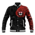 Personalized St Kilda Saints Polynesian Baseball Jacket Tribal Chest and Sleeve Tattoo Heritage Warrior