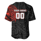 Personalized St Kilda Saints Polynesian Baseball Jersey Tribal Chest and Sleeve Tattoo Heritage Warrior