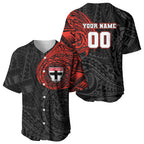Personalized St Kilda Saints Polynesian Baseball Jersey Tribal Chest and Sleeve Tattoo Heritage Warrior