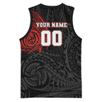 Personalized St Kilda Saints Polynesian Basketball Jersey Tribal Chest and Sleeve Tattoo Heritage Warrior