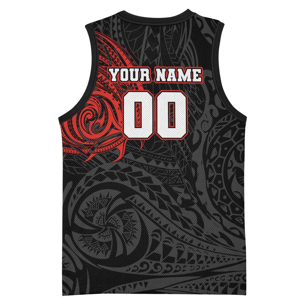 Personalized St Kilda Saints Polynesian Basketball Jersey Tribal Chest and Sleeve Tattoo Heritage Warrior