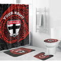 Personalized St Kilda Saints Polynesian Bathroom Set Tribal Chest and Sleeve Tattoo Heritage Warrior