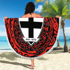 Personalized St Kilda Saints Polynesian Beach Blanket Tribal Chest and Sleeve Tattoo Heritage Warrior