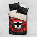 Personalized St Kilda Saints Polynesian Bedding Set Tribal Chest and Sleeve Tattoo Heritage Warrior