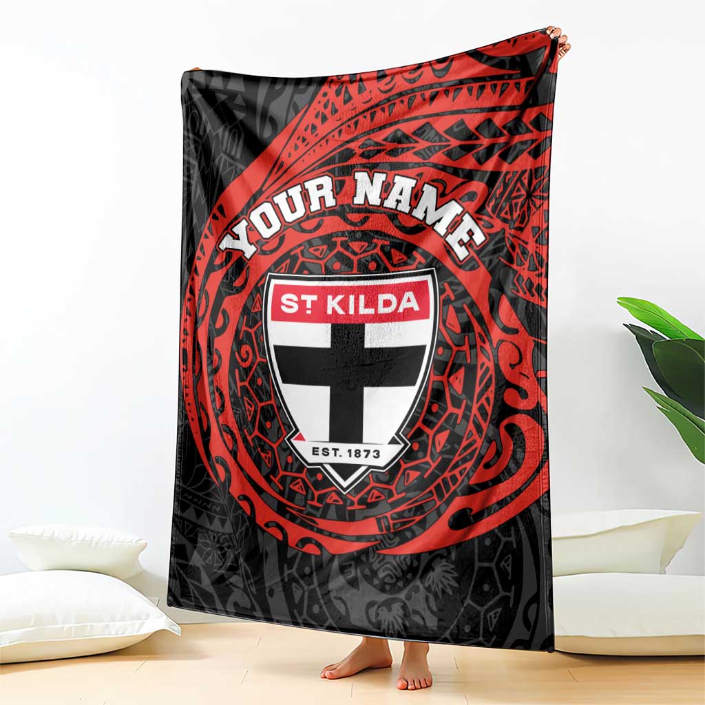 Personalized St Kilda Saints Polynesian Blanket Tribal Chest and Sleeve Tattoo Heritage Warrior