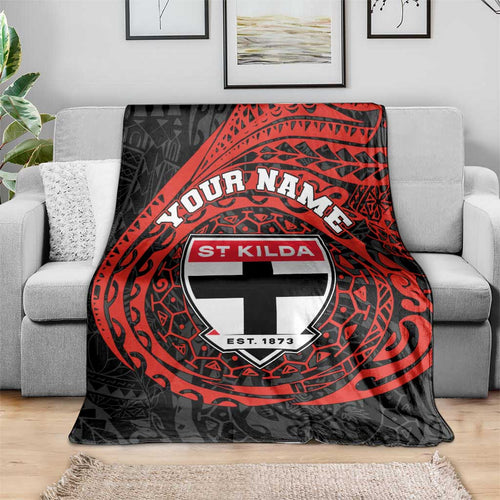 Personalized St Kilda Saints Polynesian Blanket Tribal Chest and Sleeve Tattoo Heritage Warrior