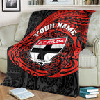 Personalized St Kilda Saints Polynesian Blanket Tribal Chest and Sleeve Tattoo Heritage Warrior