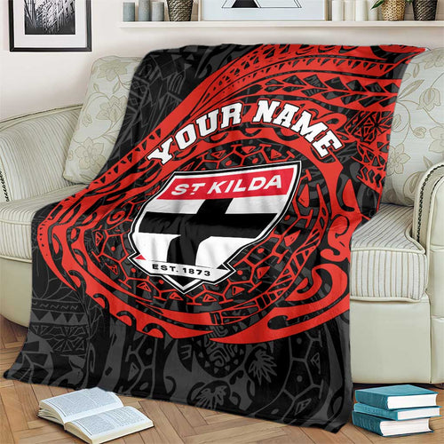 Personalized St Kilda Saints Polynesian Blanket Tribal Chest and Sleeve Tattoo Heritage Warrior