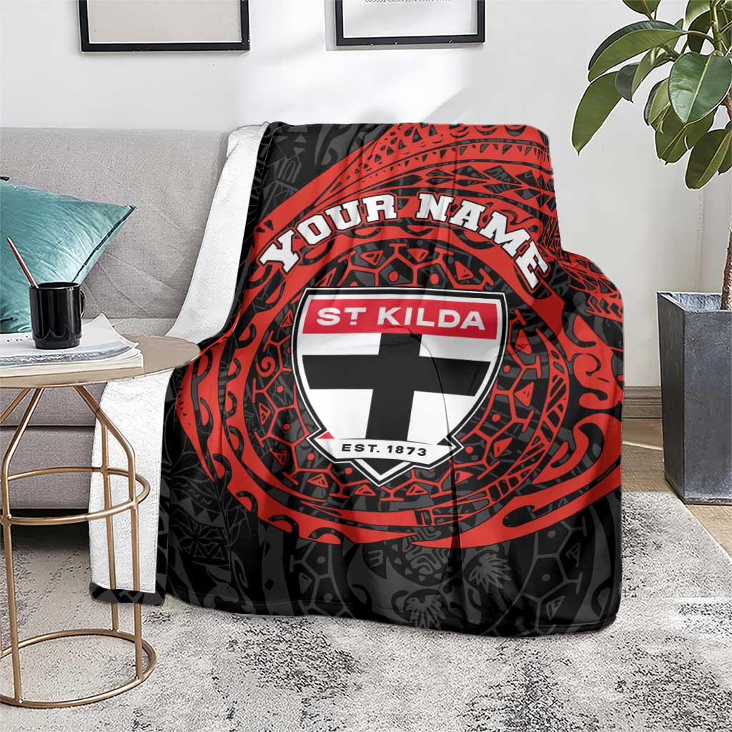 Personalized St Kilda Saints Polynesian Blanket Tribal Chest and Sleeve Tattoo Heritage Warrior
