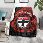 Personalized St Kilda Saints Polynesian Blanket Tribal Chest and Sleeve Tattoo Heritage Warrior