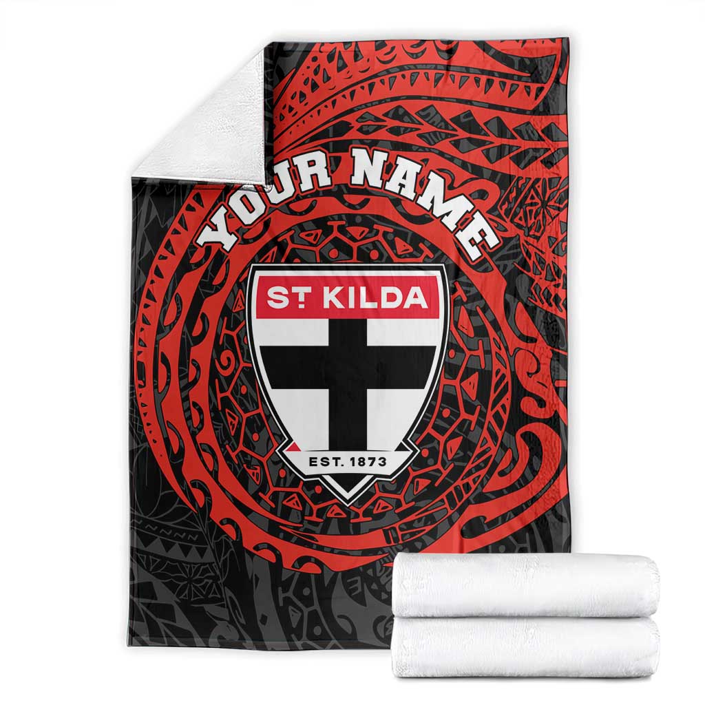 Personalized St Kilda Saints Polynesian Blanket Tribal Chest and Sleeve Tattoo Heritage Warrior