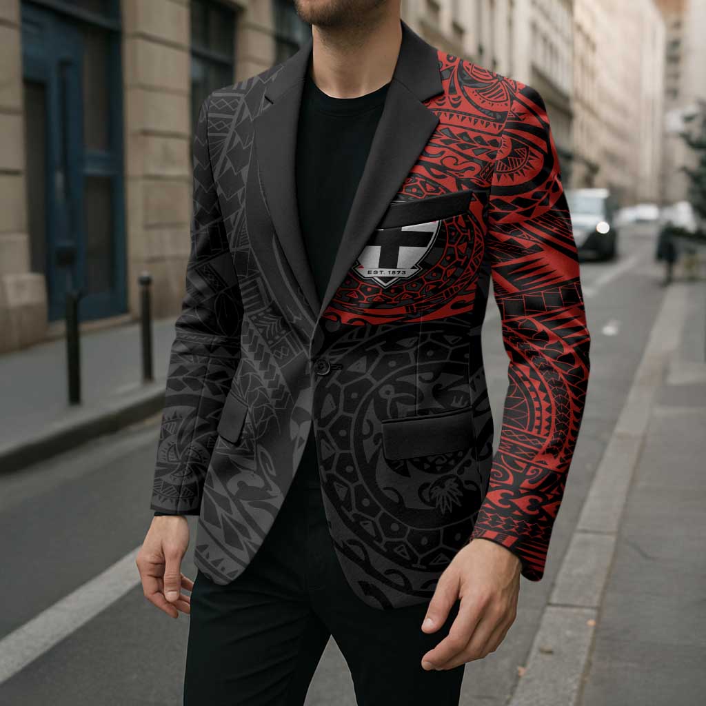 Personalized St Kilda Saints Polynesian Blazer Tribal Chest and Sleeve Tattoo Heritage Warrior